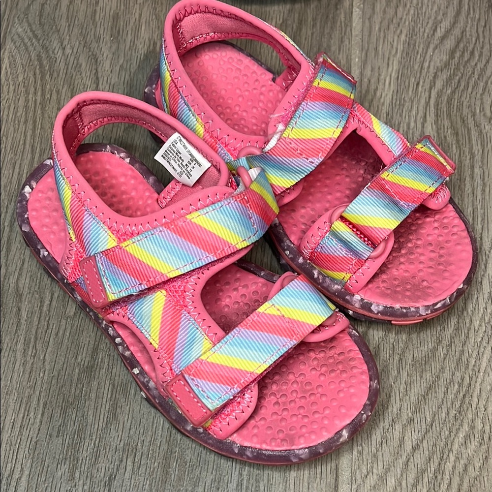 Wonder Nation Pink Sandals with Adjustable Straps